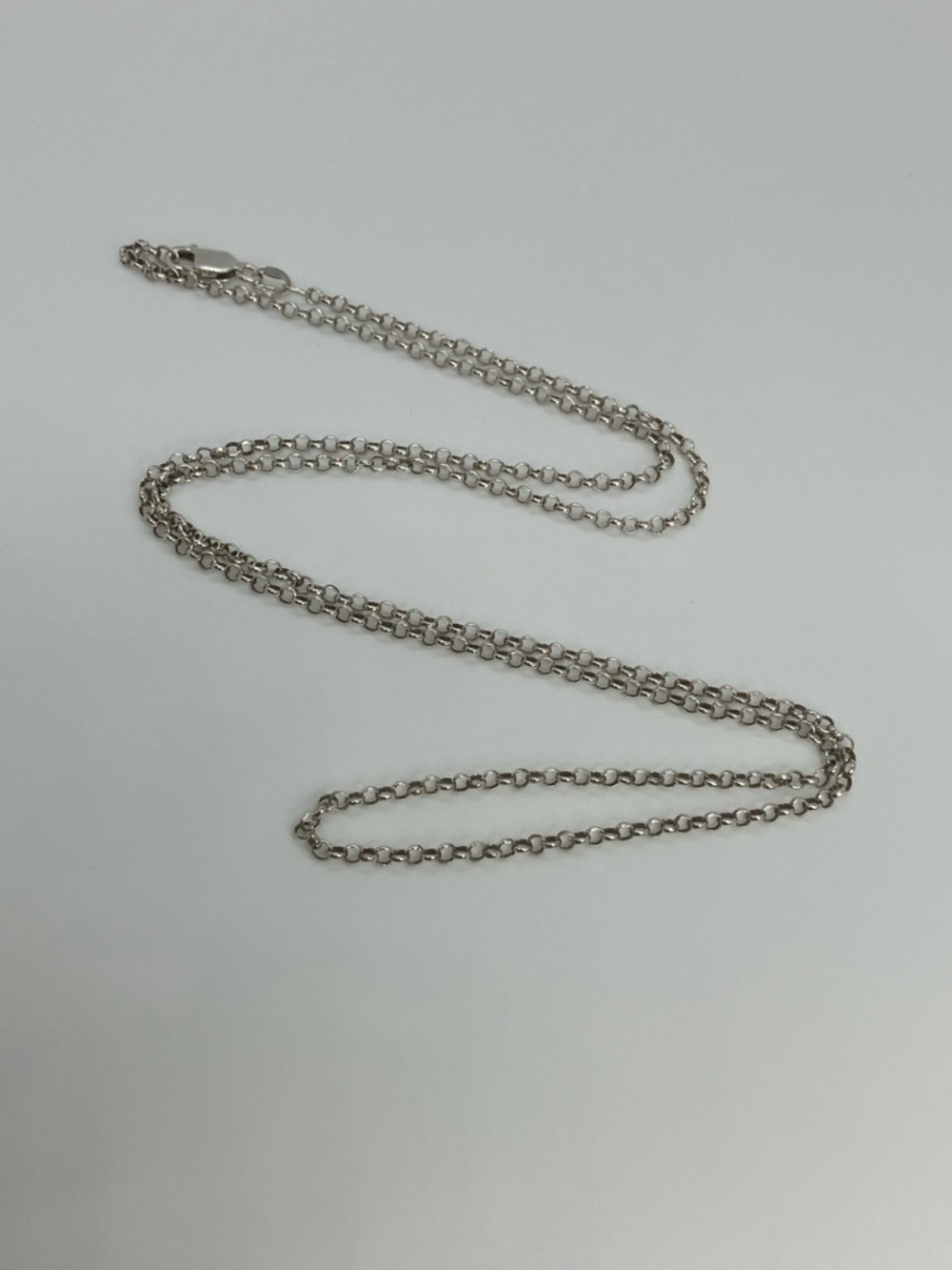 Vtg 925 Sterling Silver Long Belcher Link Chain Necklace